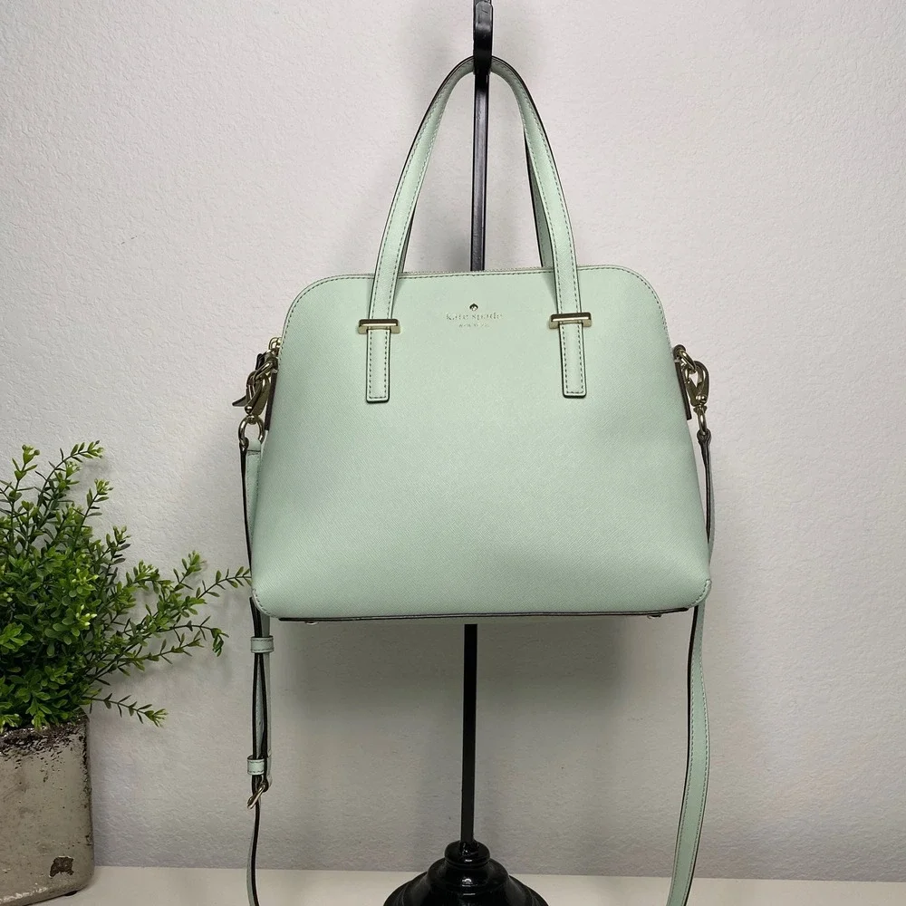 Kate Spade Cedar Street Maise Satchel in Mint Mojito Saffiano Leather Dome Bag - Picture 2 of 11